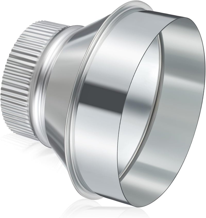 Otoolling 6 Inch to 4 Inch Duct Reducer Increaser Galvanized Steel Air Duct Adapter Round Crimped Pipe Connector Fitting Coupling for HVAC Ventilation Systems - Image 1